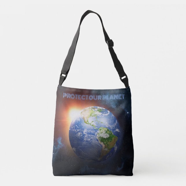 Bolsa Ajustável Planeta de Texto Personalizado Terra (Verso)