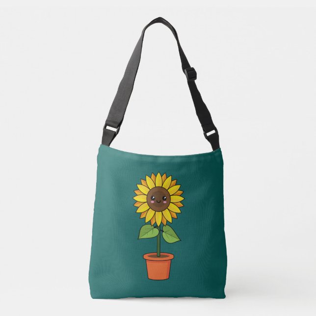 Bolsa Ajustável Planta de girassol de Kawaii em Pote (Frente)