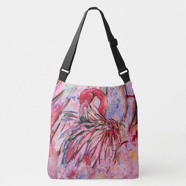 Bolsa Ajustável Plumes au rose (Frente)