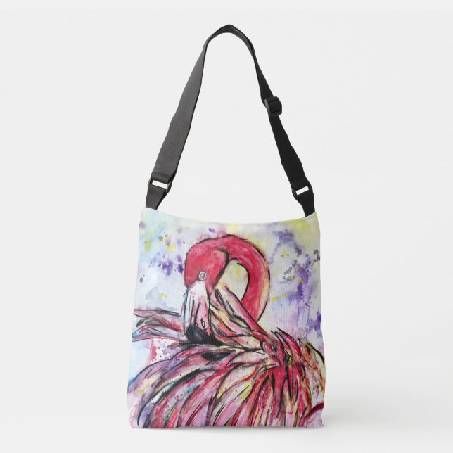 Bolsa Ajustável Plumes au rose (Frente)