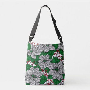 Bolsa Ajustável Poinsettia branca, padrão de Natal