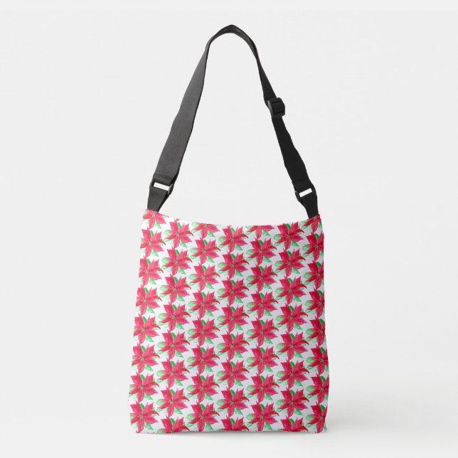 Bolsa Ajustável Poinsettia Red Floral Fllower (Frente)