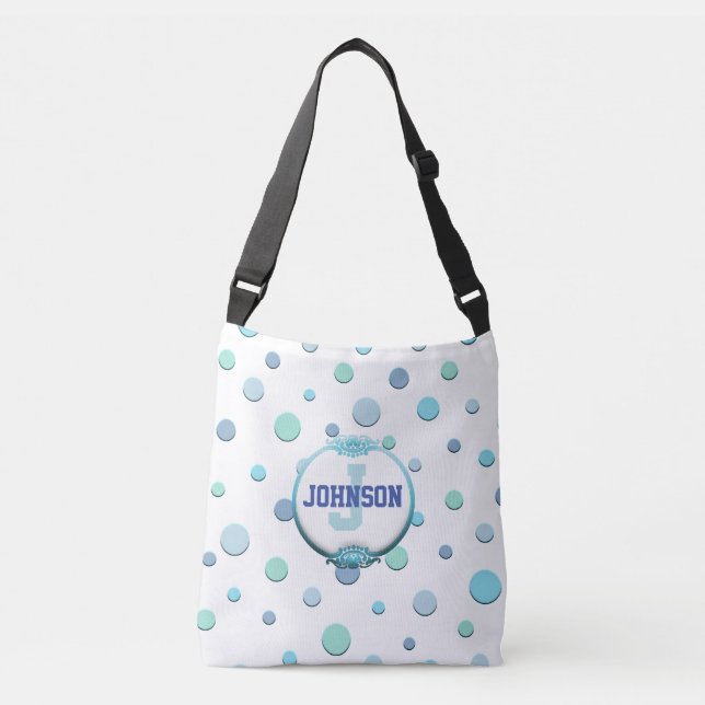 Bolsa Ajustável Polka-Dot Monogrammed (Frente)