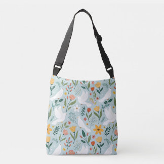 Bolsa Ajustável Pomba Pacífica & padrão botânico de Flor Silvestre
