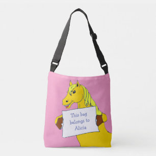 Bolsa Ajustável Pônei bonito dos desenhos animados com mensagem