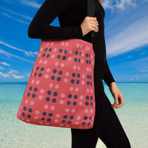 Bolsa Ajustável Pontos Decorativos em Rosa e Cinza