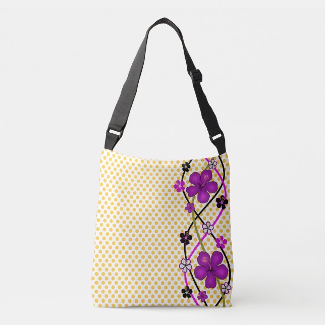Bolsa Ajustável Pontos Polka e Orquídeas (Frente)