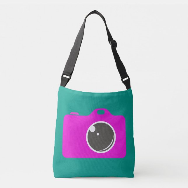 Bolsa Ajustável Pop Art Purple Camera Green (Frente)