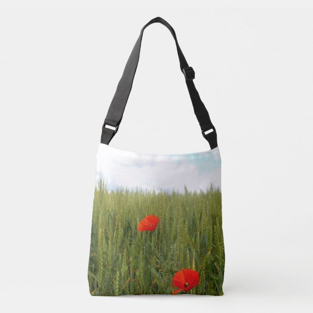 Bolsa Ajustável Poppies num Saco Corpo de Campos de Trigo (Frente)