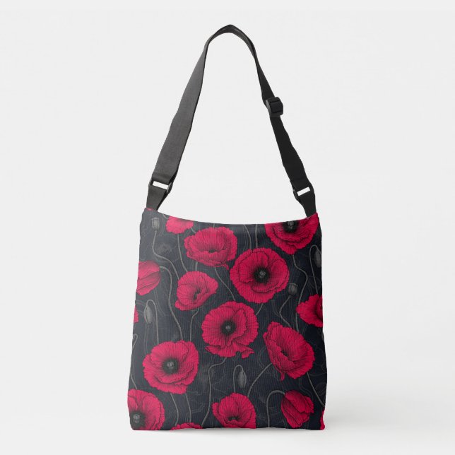 Bolsa Ajustável Poppies vermelhos (Frente)