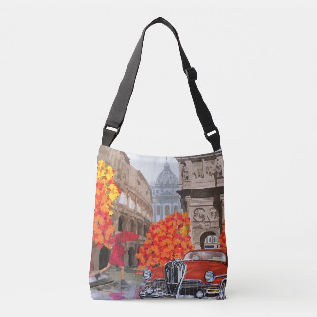 Bolsa Ajustável Poster vintage de Roma ensopado (Frente)