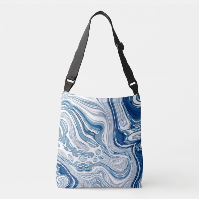 Bolsa Ajustável praia de verão ondas náuticas aquarelas espirais a (Frente)