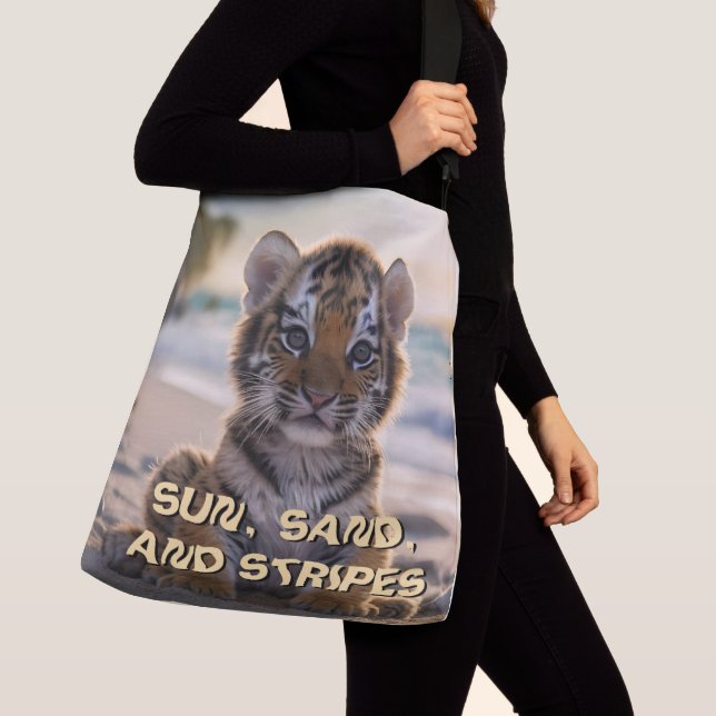 Bolsa Ajustável Praia "SUN, SAND, E STRIPES" do Cubo de Tigre (Close Up)