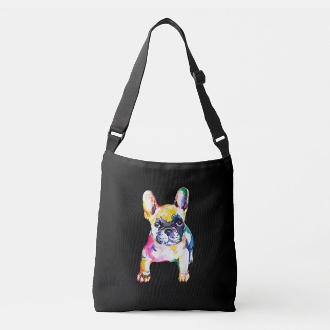 Bolsa Ajustável Presente para Bulldog Francês com Aquarela Origina (Frente)