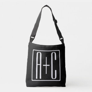 Bolsa Ajustável Preto & Branco   Iniciais de Casais