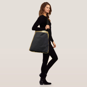 Bolsa Ajustável Preto com Borda Dourada Classy Simplista 