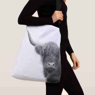 Bolsa Ajustável Preto e Branco da Vaca Highland #4