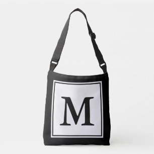 Bolsa Ajustável Preto e branco simples com Modelo monograma
