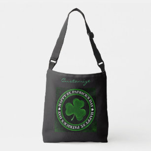 Bolsa Ajustável preto verde do Dia de São Patrício do trevo