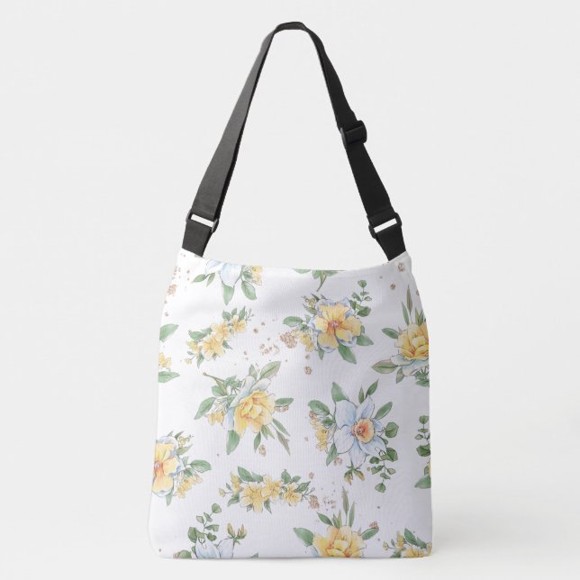 Bolsa Ajustável Primavera de Aquarelas Design de Sunflower & Daisi (Frente)