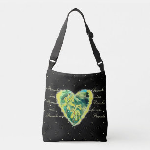 Bolsa Ajustável Primula Coração Ponto Amarelo Negro
