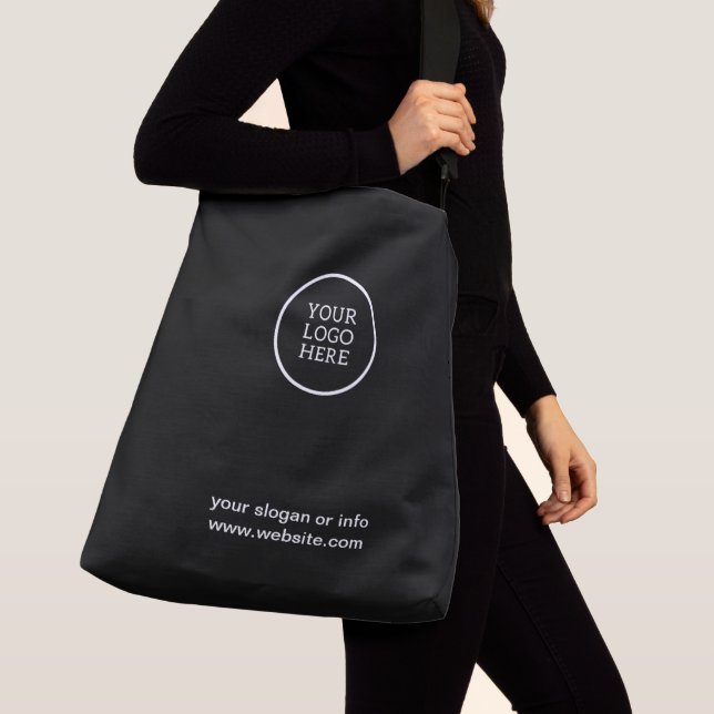 Bolsa Ajustável Promocional branco preto de logotipo comercial (Close Up)