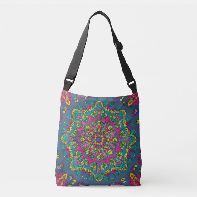 Bolsa Ajustável Psychedelic Peacock Mandala (Frente)
