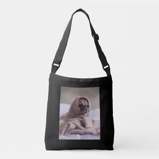 Bolsa Ajustável Pug In Blanket Cute Pug Dover Gift (Frente)