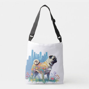 Bolsa Ajustável Pug Vetor Art Animal Na Natureza Majestosa Selvage