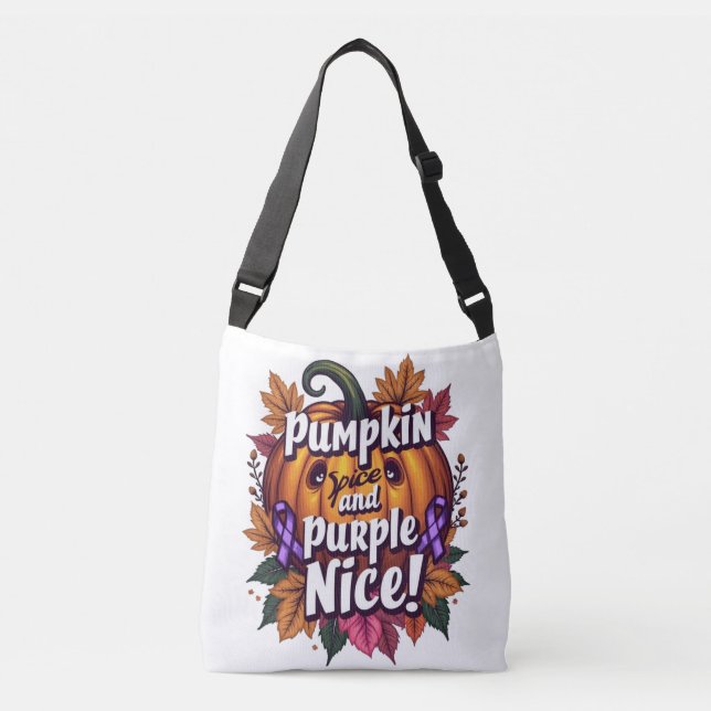 Bolsa Ajustável Pumpkin Spice e Purple Nice: Engraçadas Queda (Frente)