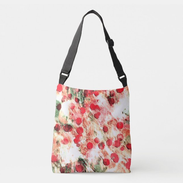 Bolsa Ajustável Punk Rock Sujo de Bolinhas Vermelho Rosa (Frente)