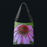 Bolsa Ajustável Purple Coneflower<br><div class="desc">A purple coneflower on a green background creates a bold design on this crossbody bag.  Perfect for anyone who loves nature,  gardening,  and flowers.  Great for shopping,  at the office,  or at school.</div>