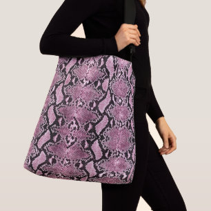 Bolsa Ajustável Python Snakeskin Rosa Exótico