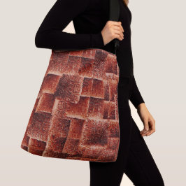 Bolsa Ajustável Quadrados com textura de parede vermelha escura e 