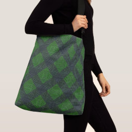 Bolsa Ajustável Quadrados inclinados a preto e verde ou estilo de 