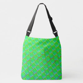 Bolsa Ajustável Quadrados verde azulado, linhas três núcleos.