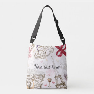 Bolsa Ajustável Quadrinho Cinza Rosa Paris