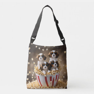Bolsa Ajustável Quads Cavalier Spaniel Puppies Na Pipoca,