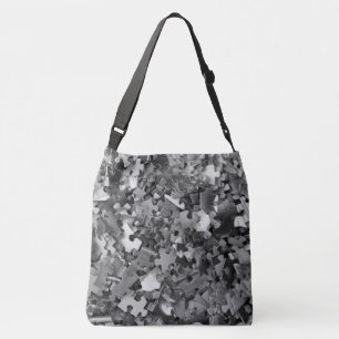 Bolsa Ajustável Quebra-cabeça de quebra-cabeça Cinza preto e branc