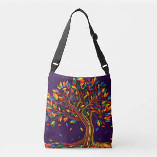 Bolsa Ajustável Queda de Cute Árvore Arco-Íris Purple Outono Ação