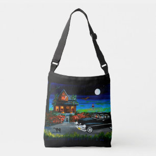 Bolsa Ajustável Queda de gatos pretos assombrados casa assombrada