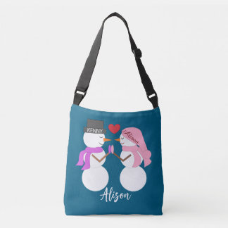 Bolsa Ajustável Queridos Bonecos de Neve Apaixonados: Azul Marinho