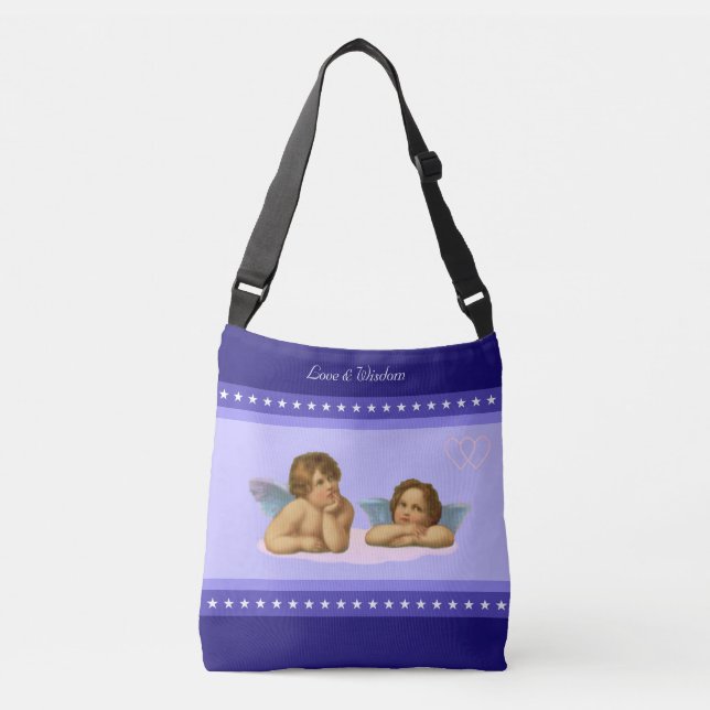 Bolsa Ajustável Querubins e Estrelas de Raphael Elegantes em Tons  (Frente)