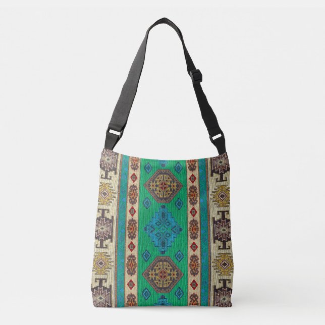 Bolsa Ajustável Quilim Verde Única Oriental Antiquado (Frente)