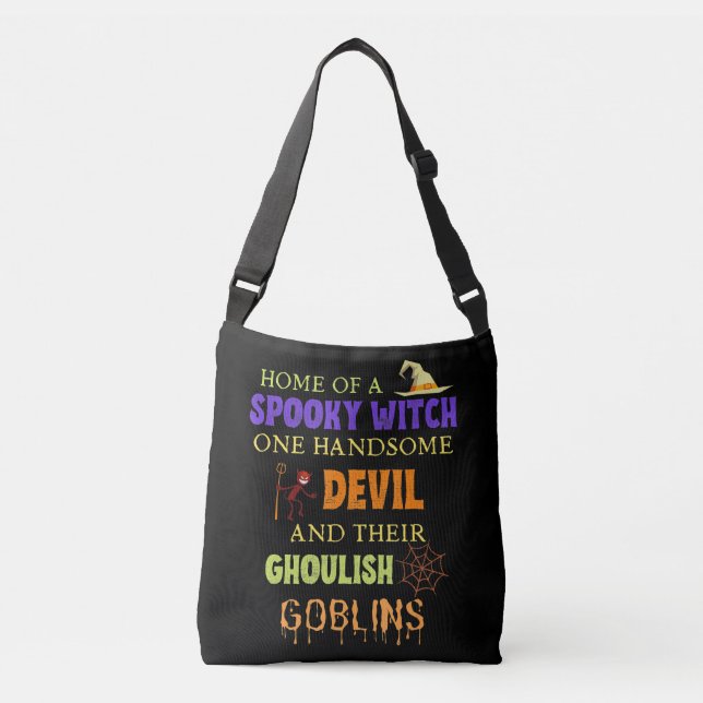Bolsa Ajustável Quitação do Dia das Bruxas com a aranha do diabo d (Frente)