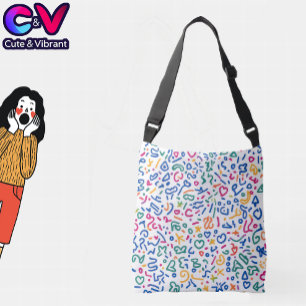 Bolsa Ajustável Rabisco divertido formas vibrantes coloridas