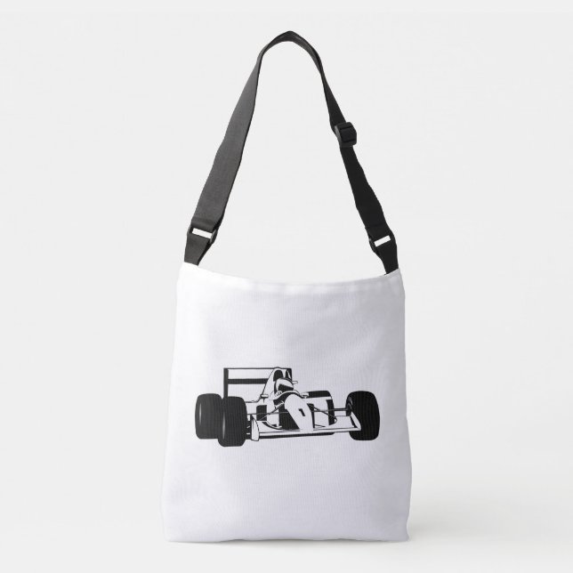 Bolsa Ajustável Race Car Silhouette preto e branco (Frente)