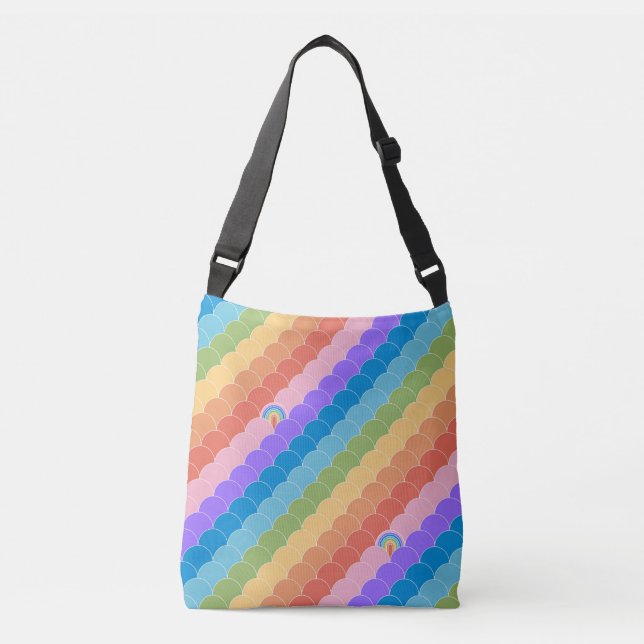 Bolsa Ajustável Rainbow Clamshell Crossbody Bag (Frente)