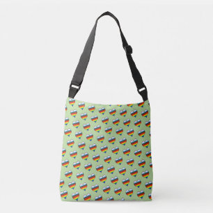 Bolsa Ajustável Rainbow Heart Pattern Crossbody Bag