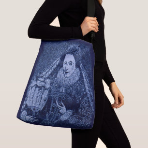 Bolsa Ajustável Rainha Elizabeth I em impressão azul